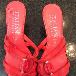 Italian Shoemakers beaded slip on mini wedge